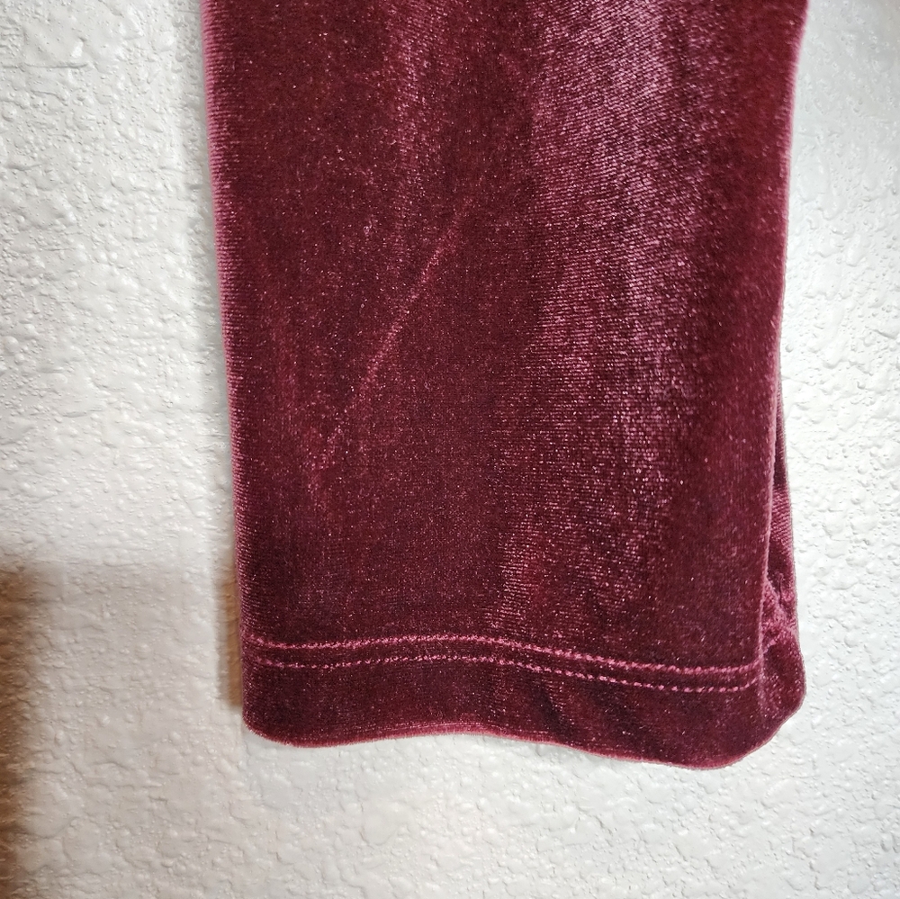 Fraiche by J Velvet Tie Waist Jumpsuit in Burgundy Size L - Picture 7 of 10
